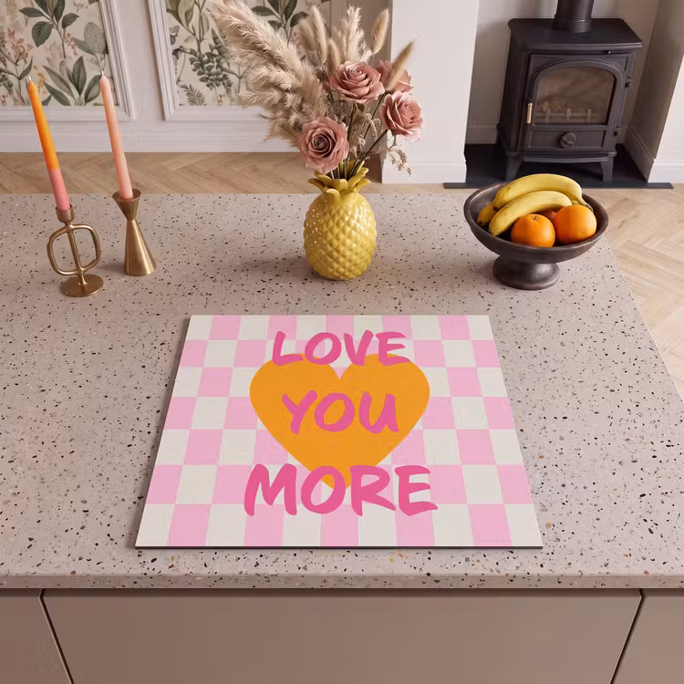 Herdabdeckplatte - Valentinstag - Liebe - Rosa - Orange — 3