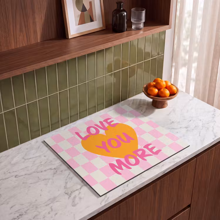 Herdabdeckplatte - Valentinstag - Liebe - Rosa - Orange — 4