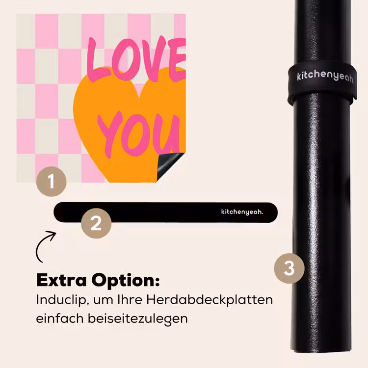 Herdabdeckplatte - Valentinstag - Liebe - Rosa - Orange — 8