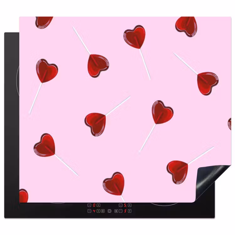 Herdabdeckplatte - Rosa - Herz - Lutscher - Bonbon — 1