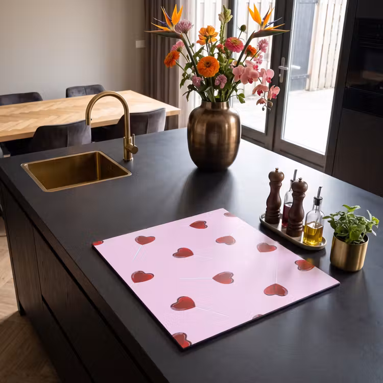 Herdabdeckplatte - Rosa - Herz - Lutscher - Bonbon — 2