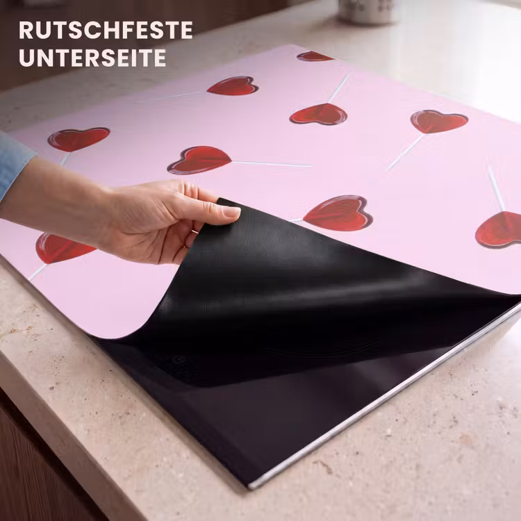 Herdabdeckplatte - Rosa - Herz - Lutscher - Bonbon — 6