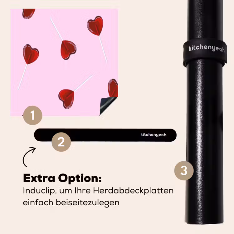 Herdabdeckplatte - Rosa - Herz - Lutscher - Bonbon — 8