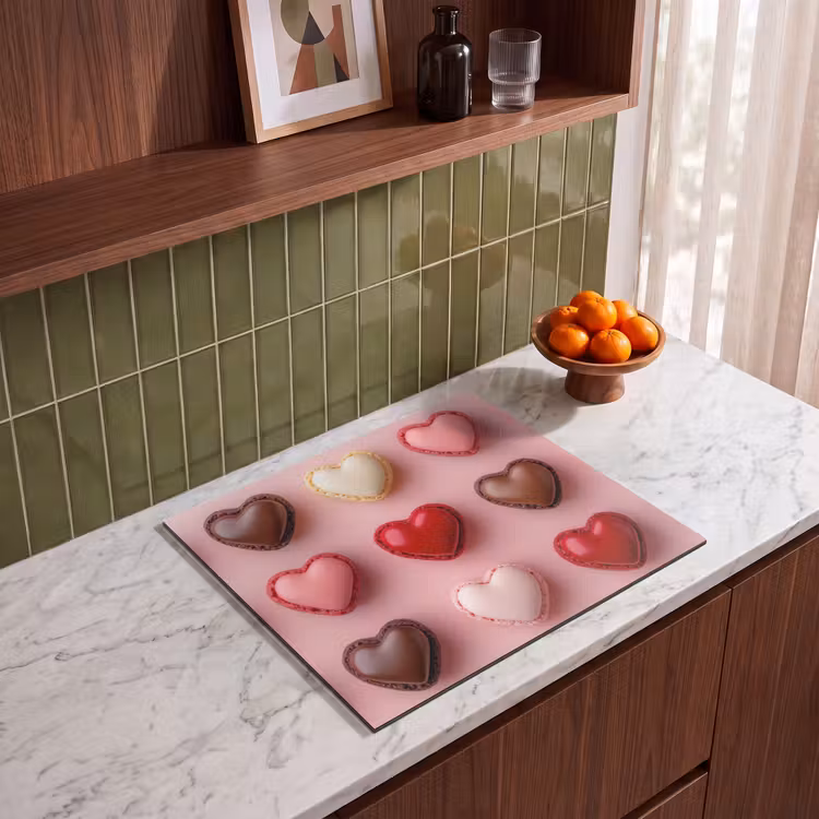 Herdabdeckplatte - Makronen - Herzen - Bunt - Rosa — 4