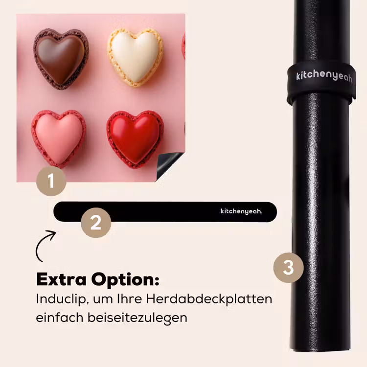 Herdabdeckplatte - Makronen - Herzen - Bunt - Rosa — 8