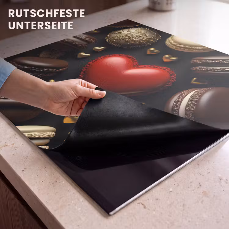 Herdabdeckplatte - Makronen - Rot - Herz — 6
