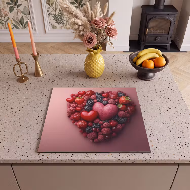 Herdabdeckplatte - Obst - Herzen - Erdbeeren - Himbeeren - Heidelbeeren — 3