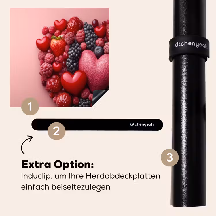 Herdabdeckplatte - Obst - Herzen - Erdbeeren - Himbeeren - Heidelbeeren — 8