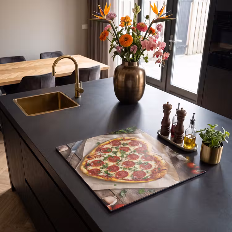Herdabdeckplatte - Pizza - Herz - Peperoni - Tomate — 2