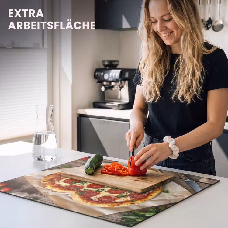 Herdabdeckplatte - Pizza - Herz - Peperoni - Tomate — 5