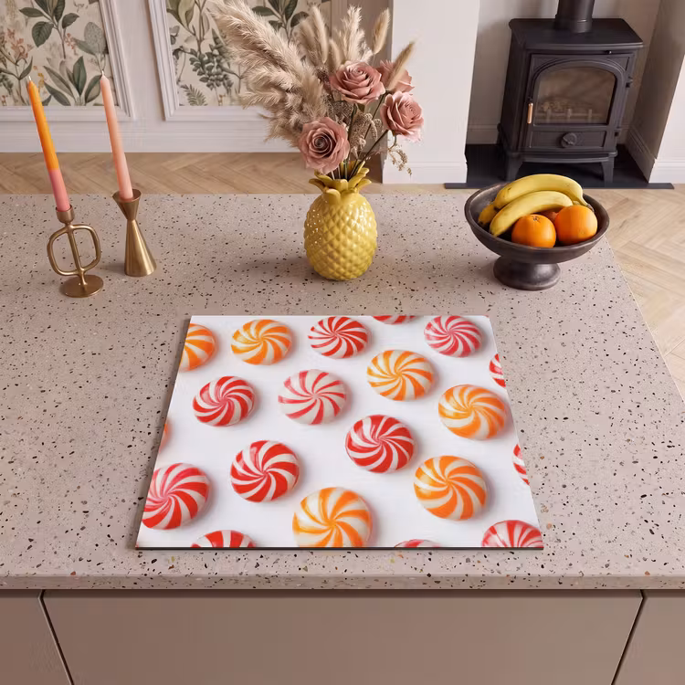 Herdabdeckplatte - Süßigkeiten - Muster - Rot - Orange — 3