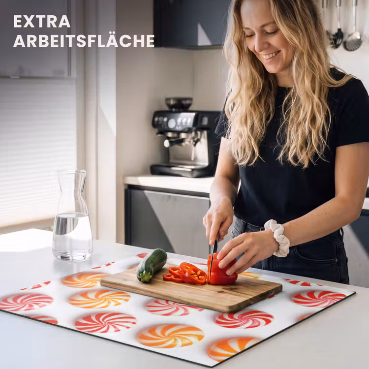 Herdabdeckplatte - Süßigkeiten - Muster - Rot - Orange — 5