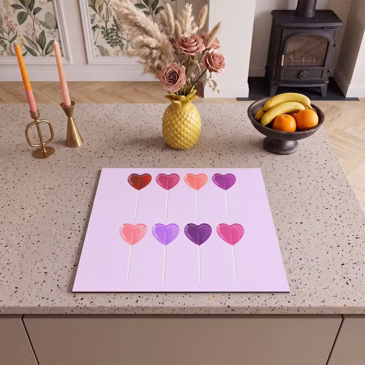 Herdabdeckplatte - Lutscher - Herz - Rosa - Bonbon — 3