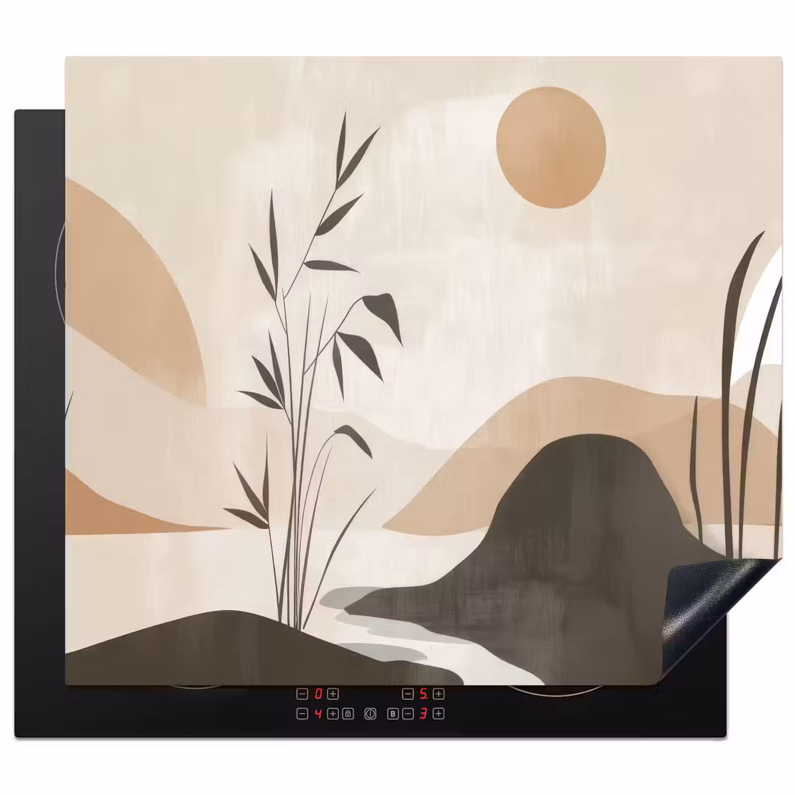 Herdabdeckplatte - Japandi - Landschaft - Beige — 1