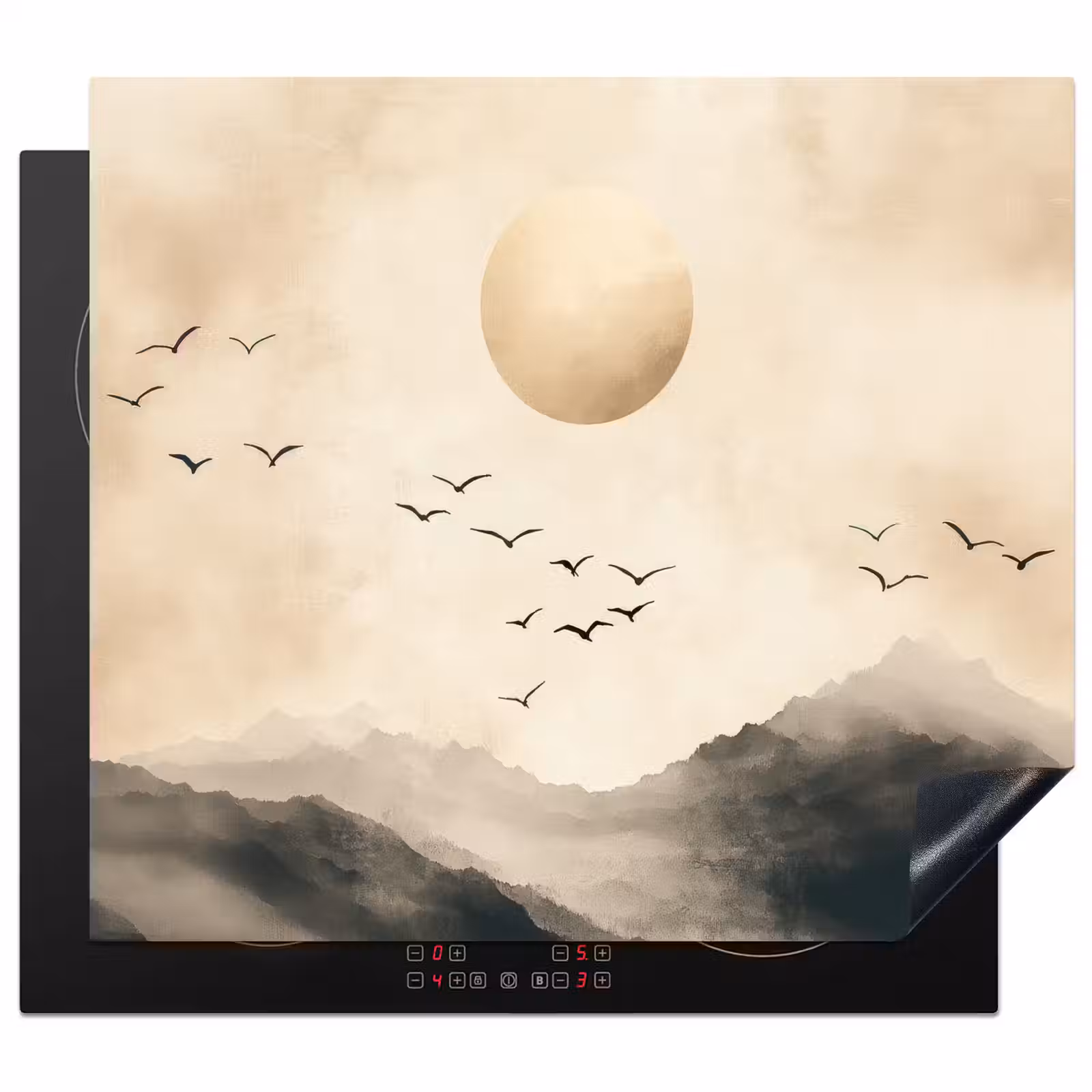 Herdabdeckplatte - Landschaft - Japandi - Vogel — 1
