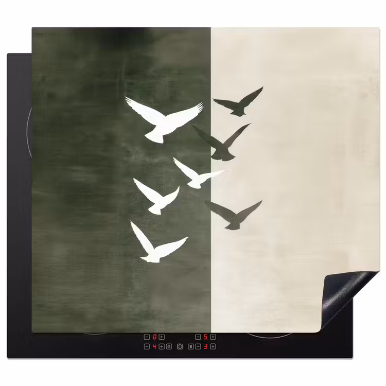 Herdabdeckplatte - Japandi - Vogel - Grün — 1