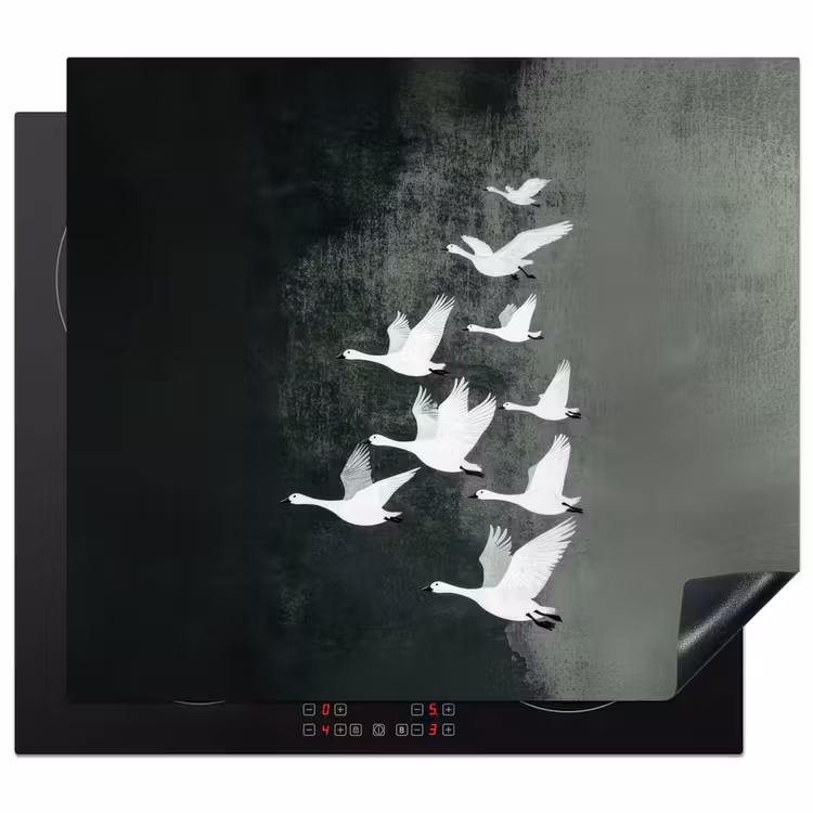 Herdabdeckplatte - Vogel - Japandi - Grün — 1