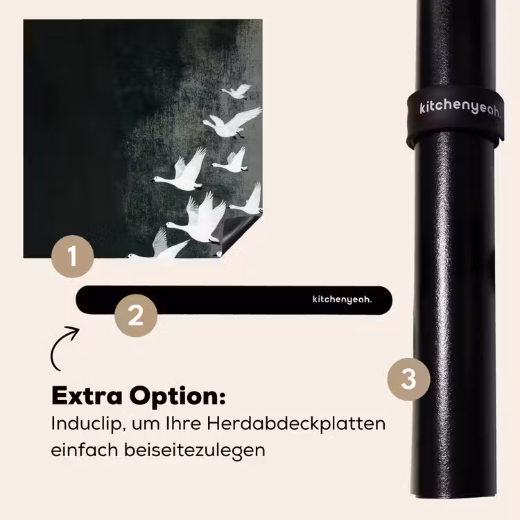 Herdabdeckplatte - Vogel - Japandi - Grün — 8