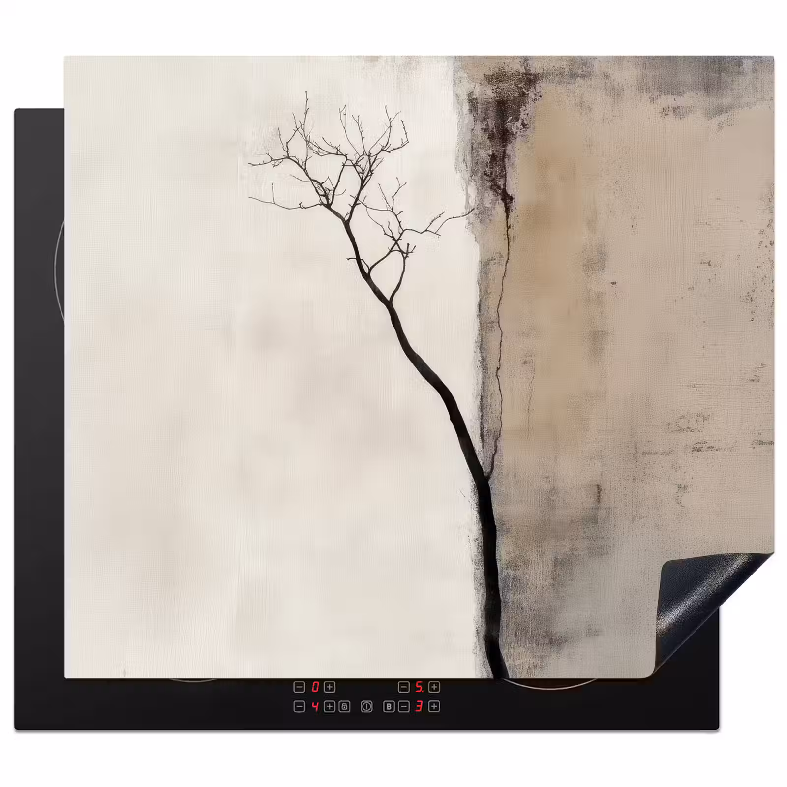 Herdabdeckplatte - Wabi sabi - Pflanze - Beige — 1