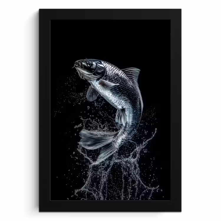 Bilder mit Rahmen - Fische - Koi - Schwarz - Wasser — 1