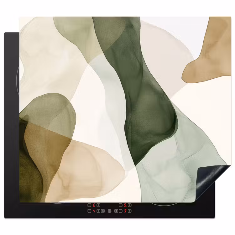 Herdabdeckplatte - Japandi - Abstrakt - Grün — 1