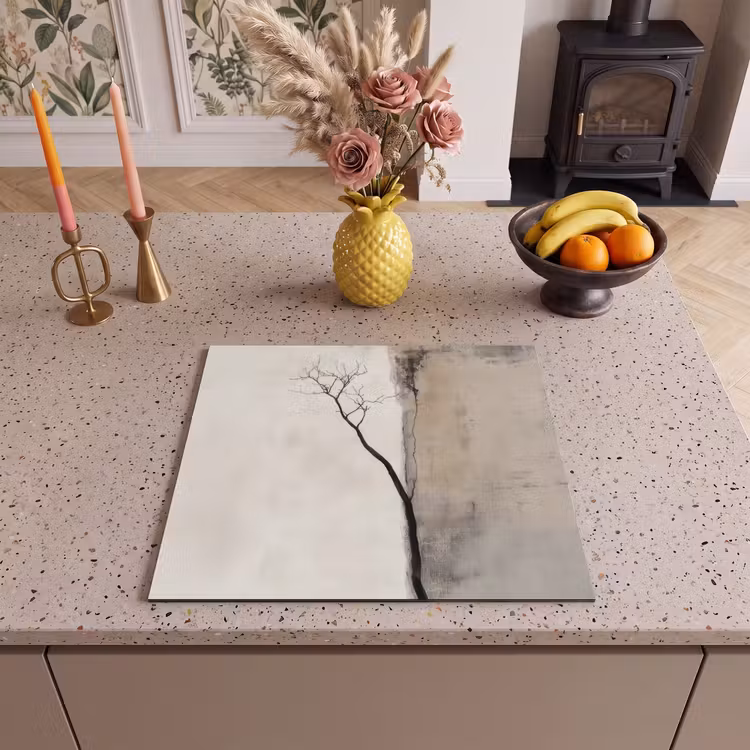 Herdabdeckplatte - Wabi sabi - Pflanze - Beige — 3