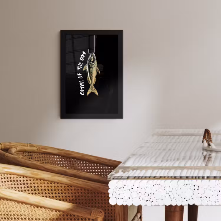 Bilder mit Rahmen - Fisch - Schwarz - Gold - Text — 3
