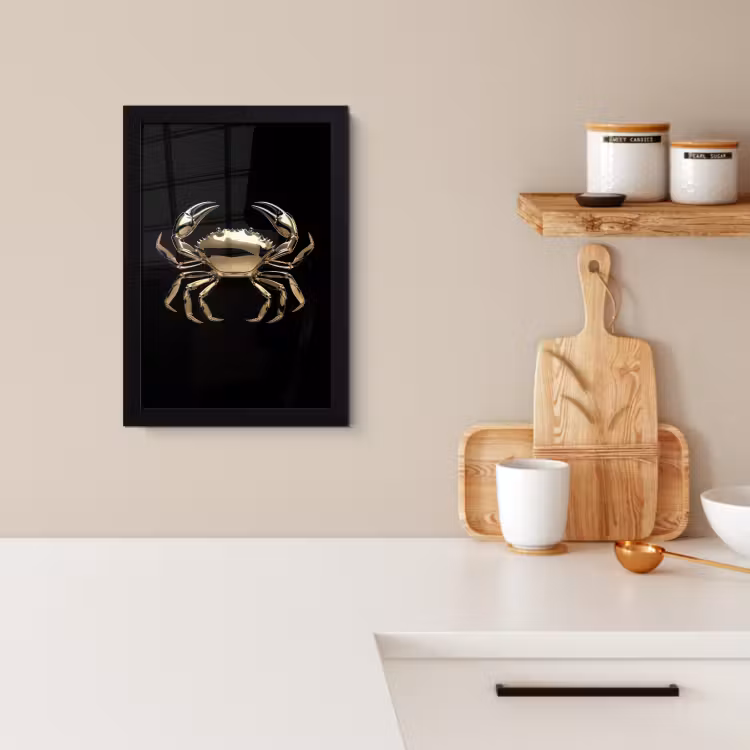 Bilder mit Rahmen - Gold - Krabbe - Tiere - Schwarz — 3