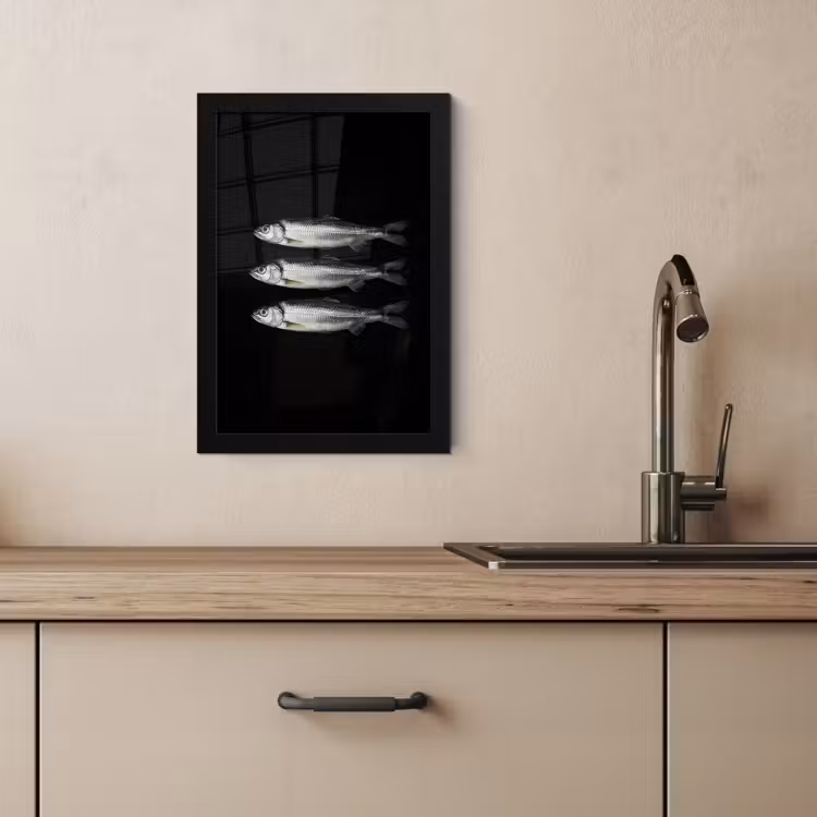 Bilder mit Rahmen - Hering - Fisch - Schwarz — 3