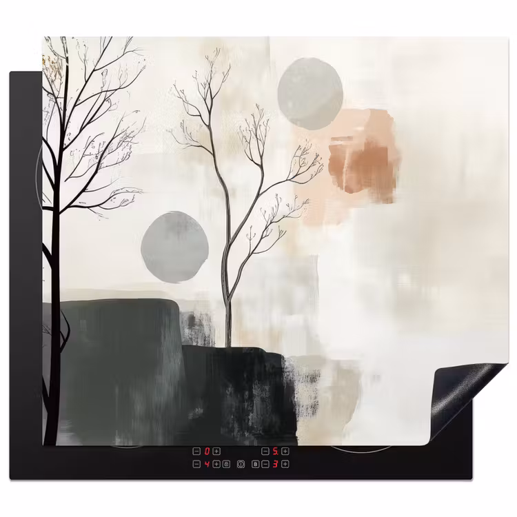 Herdabdeckplatte - Wabi sabi - Beige - Pflanze — 1