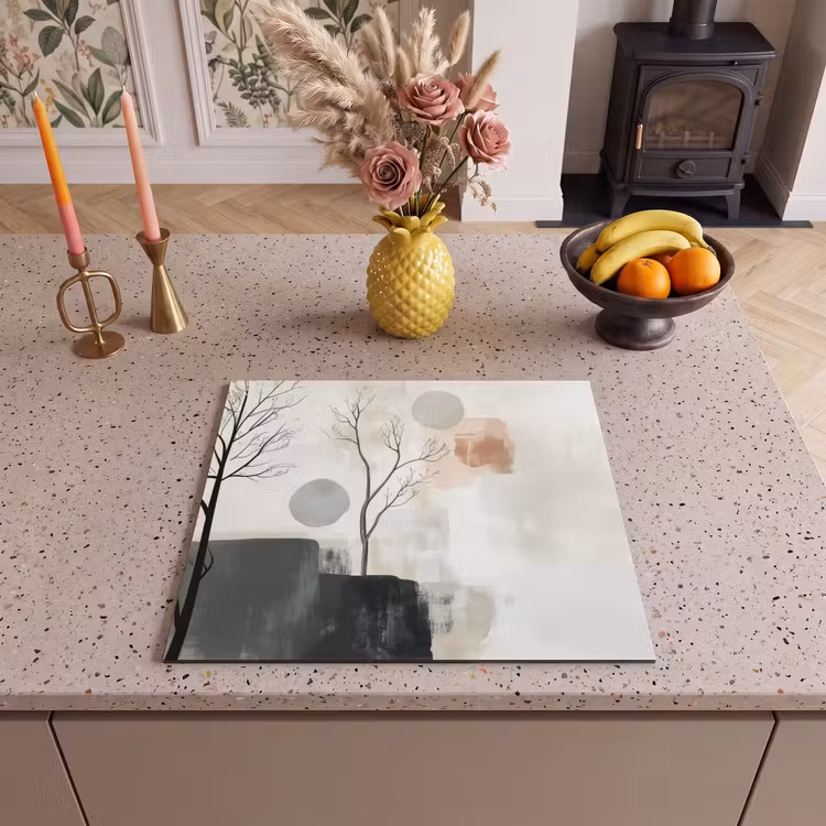 Herdabdeckplatte - Wabi sabi - Beige - Pflanze — 3