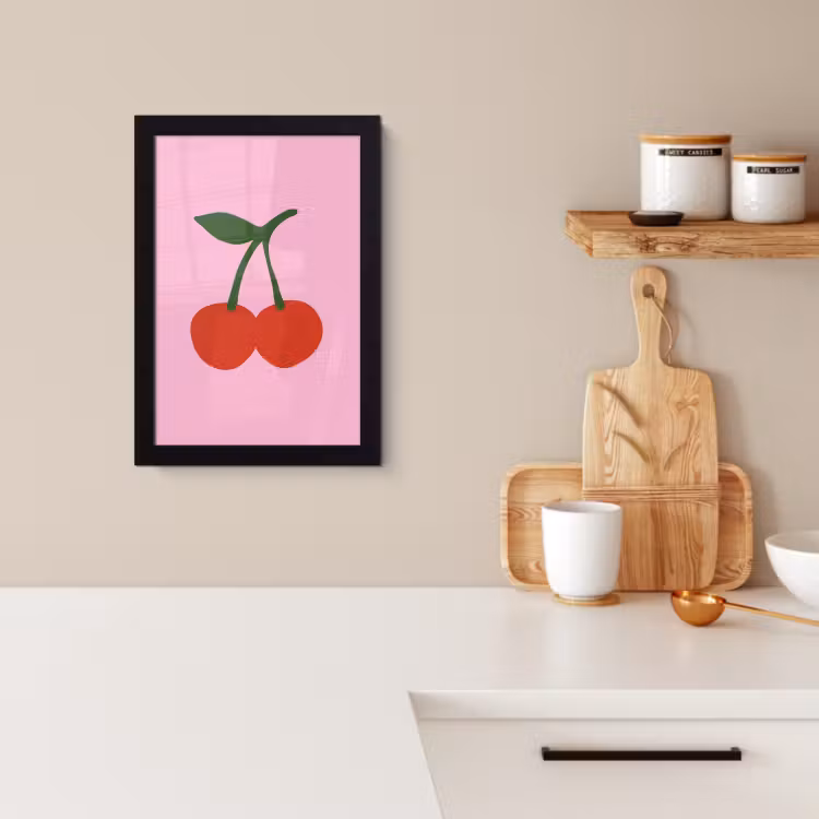 Bilder mit Rahmen - Kirschen - Rosa - Illustration — 2