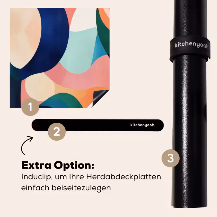 Herdabdeckplatte - Abstrakt - Blau - Rosa — 8