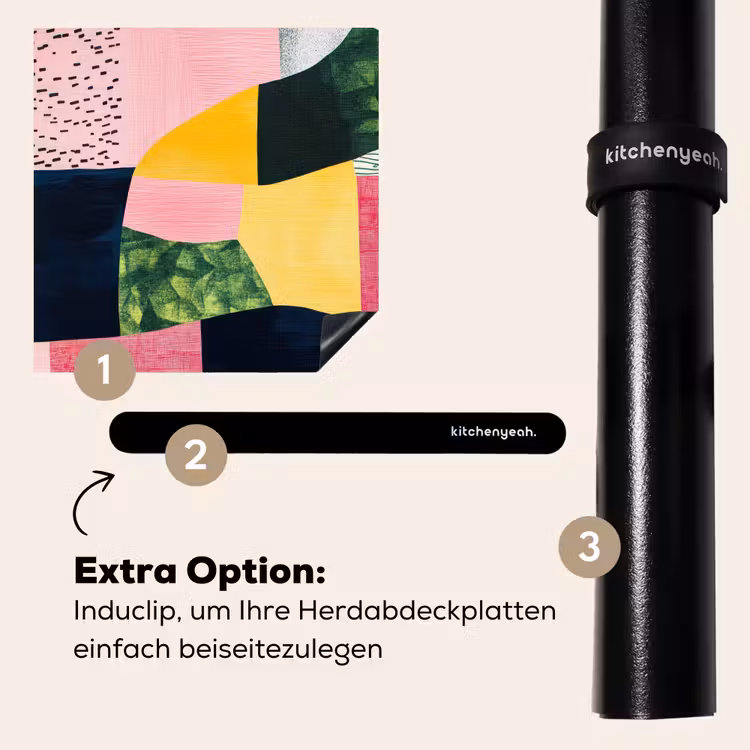 Herdabdeckplatte - Abstrakt - Rosa - Formen - Gelb — 8