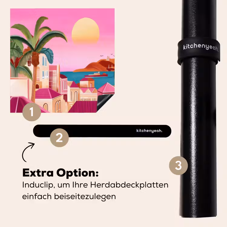 Herdabdeckplatte - Stadt - Rosa - Palmen — 8