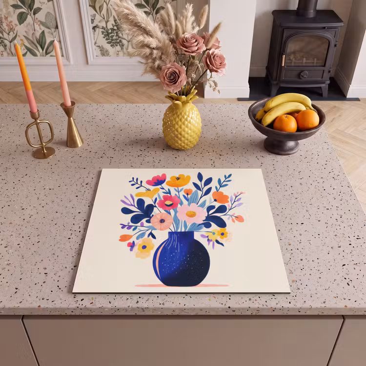Herdabdeckplatte - Vase - Blumen - Blumenstrauß — 3