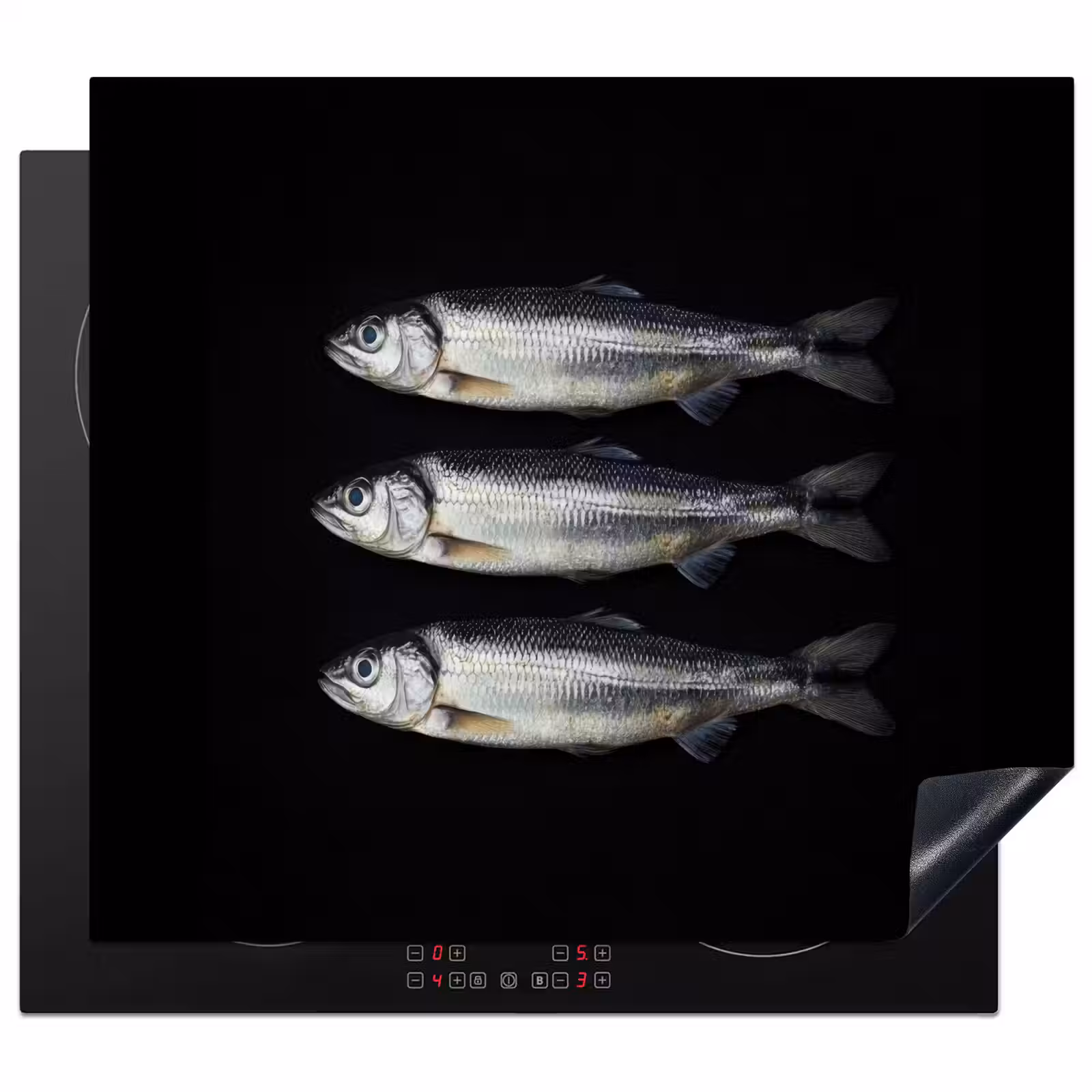 Herdabdeckplatte - Hering - Fisch - Schwarz — 1