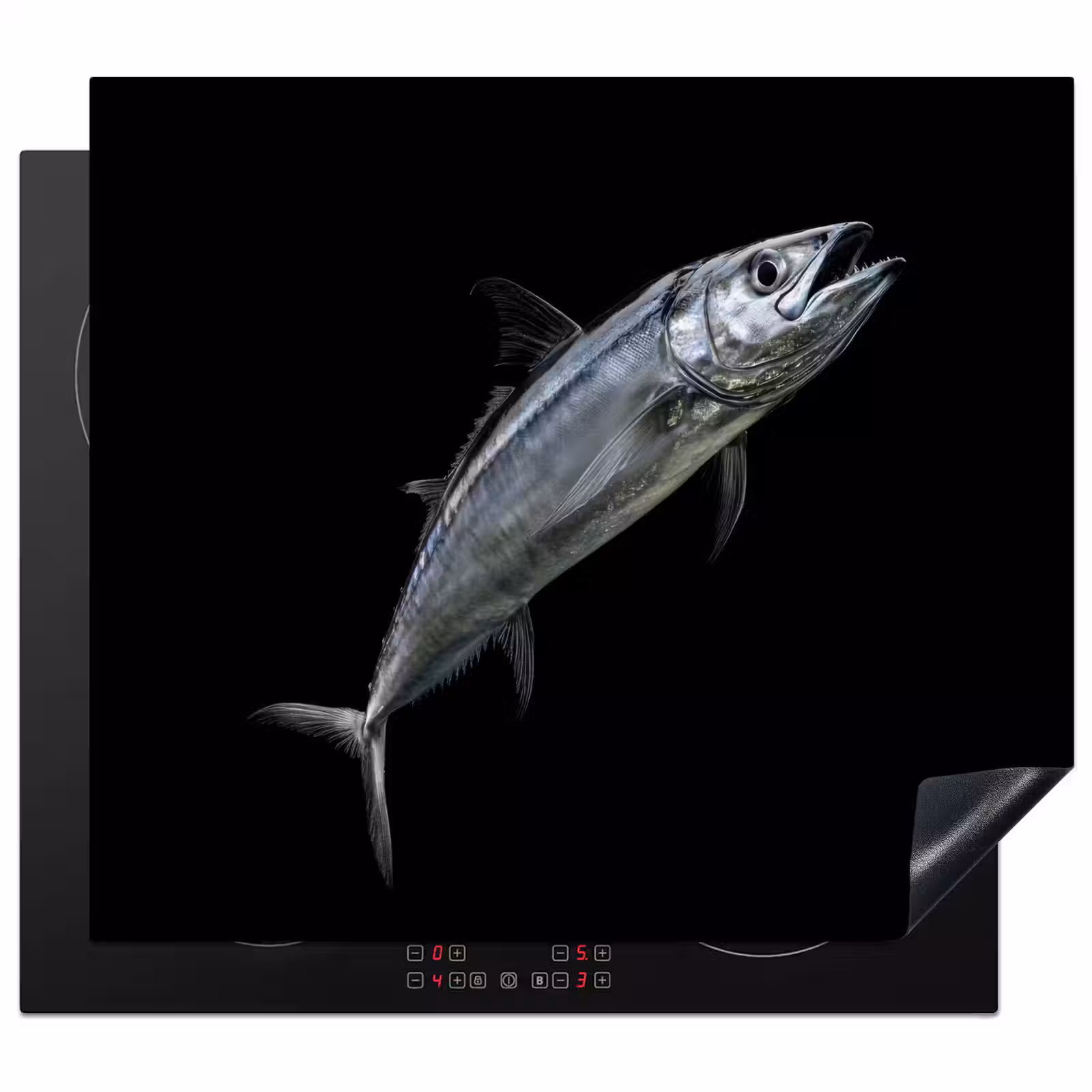 Herdabdeckplatte - Makrele - Fisch - Schwarz — 1