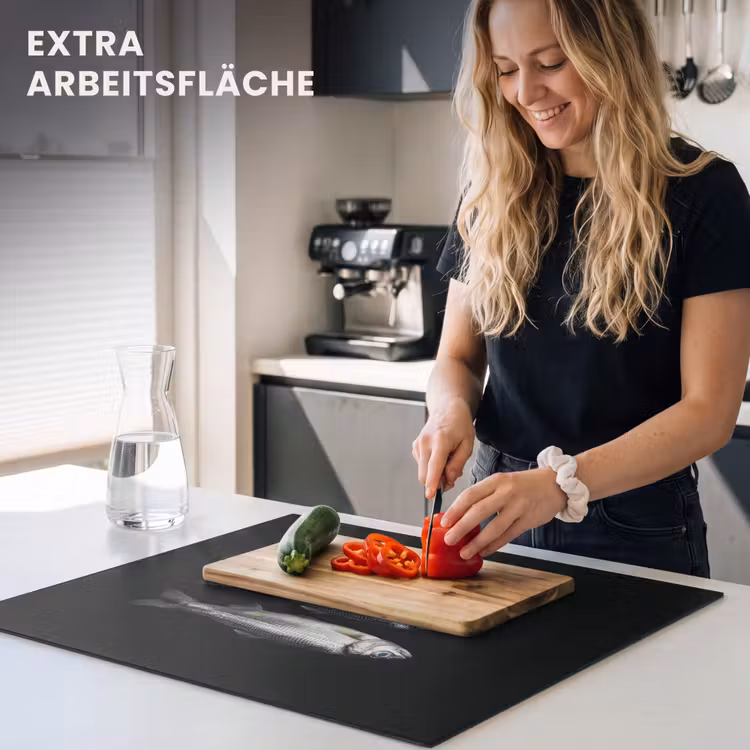Herdabdeckplatte - Hering - Fisch - Schwarz — 5
