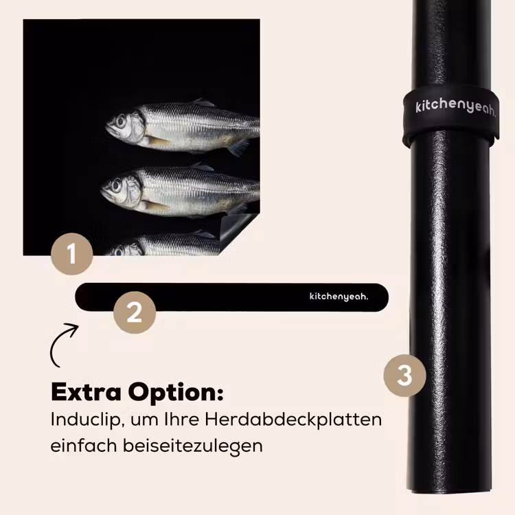 Herdabdeckplatte - Hering - Fisch - Schwarz — 8