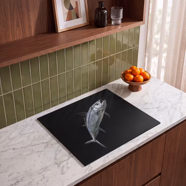 Herdabdeckplatte - Makrele - Fisch - Schwarz — 4