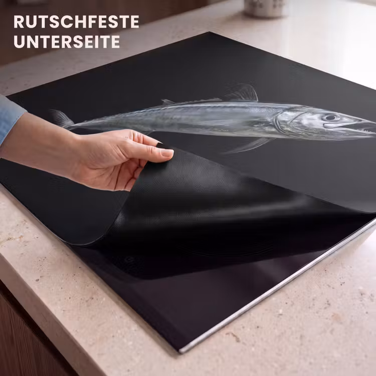 Herdabdeckplatte - Makrele - Fisch - Schwarz — 6