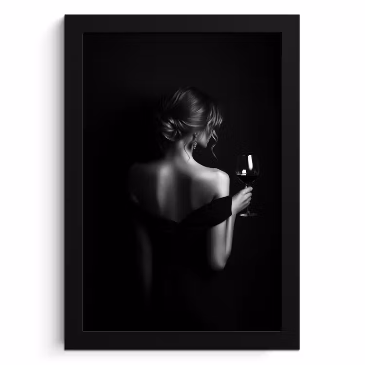 Bilder mit Rahmen - Frau - Wein - Kleid — 1