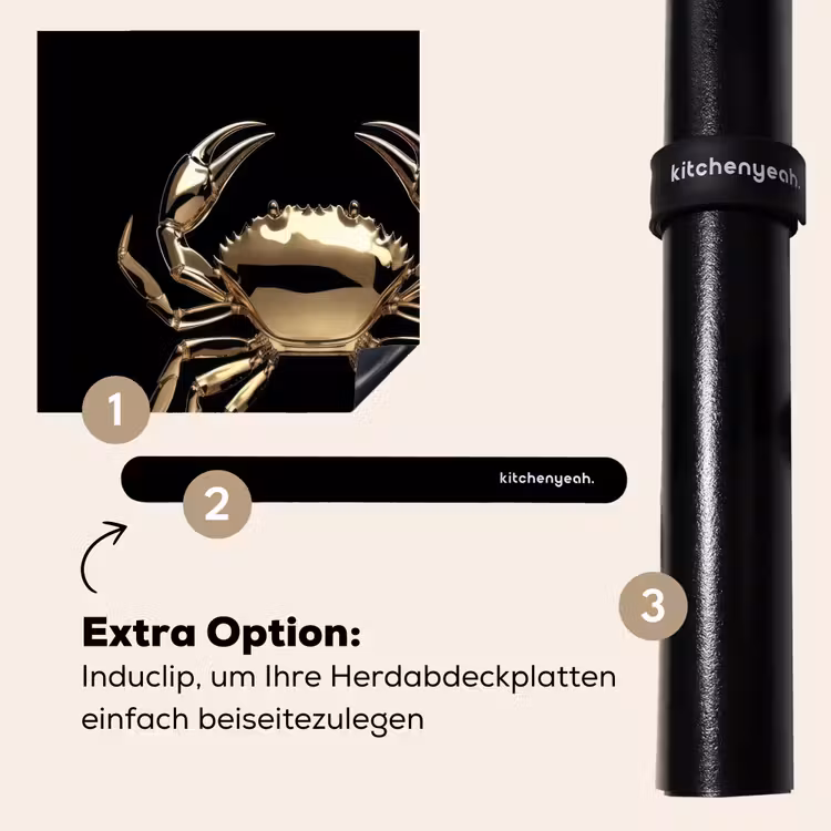 Herdabdeckplatte - Gold - Krabbe - Tiere - Schwarz — 8