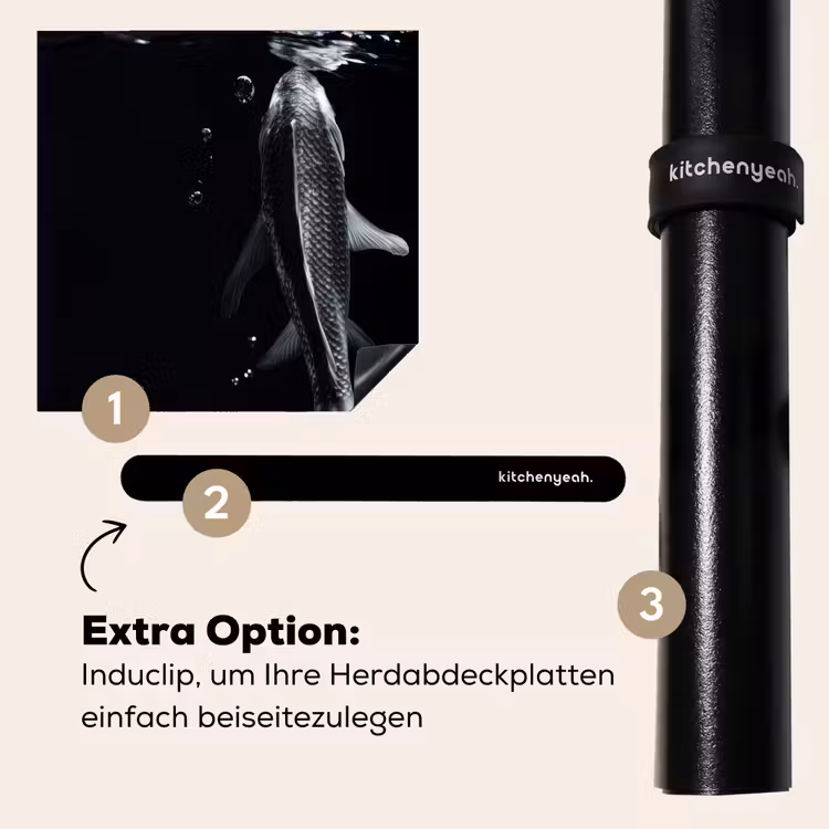 Herdabdeckplatte - Koi - Fisch - Wasser - Schwarz — 8