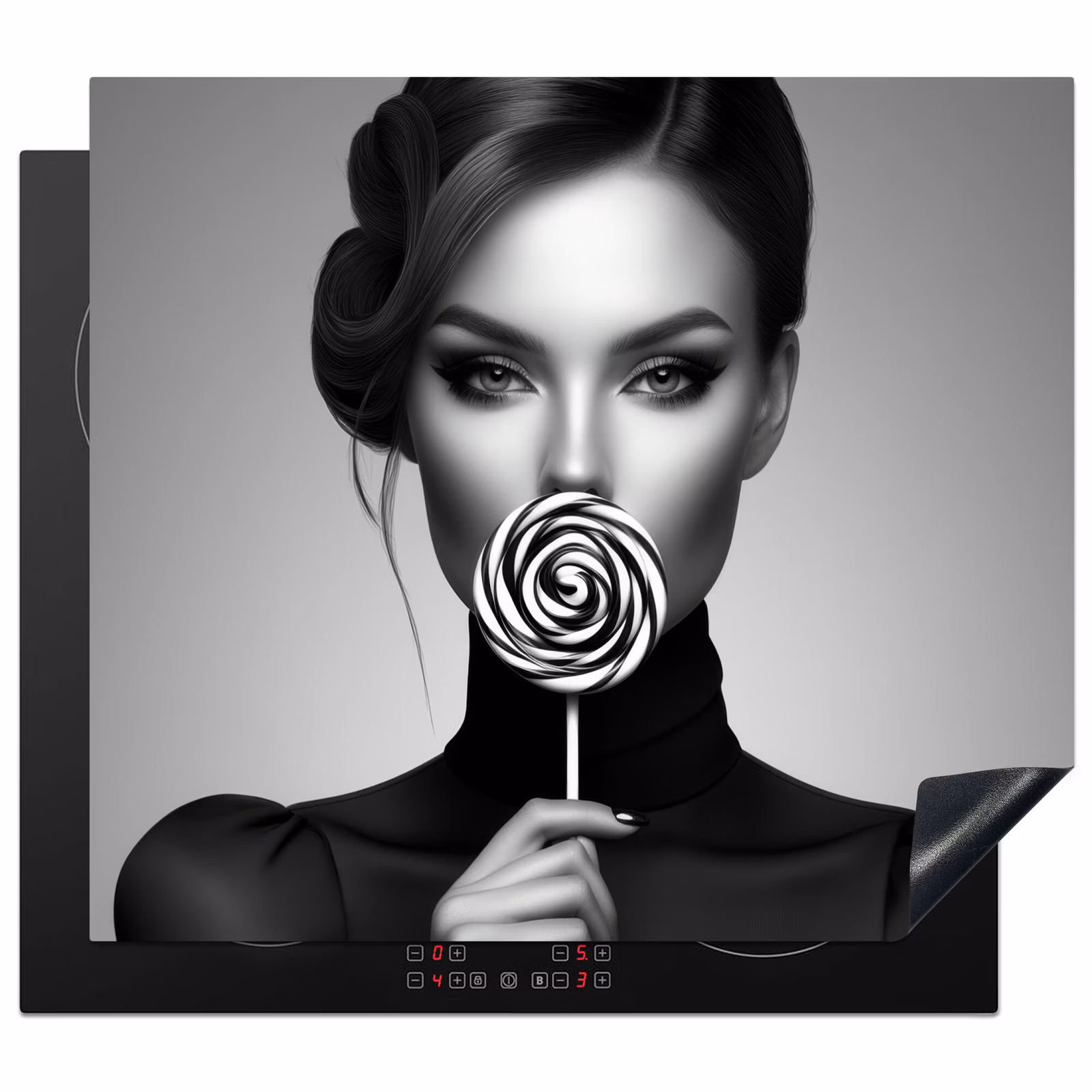 Herdabdeckplatte - Frau - Lolly - Schwarz — 1