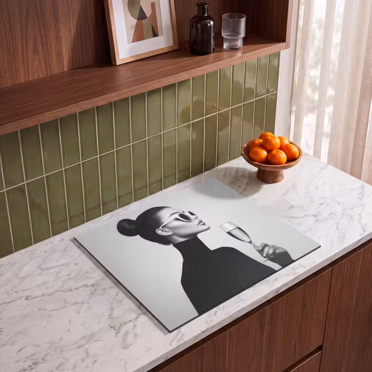 Herdabdeckplatte - Frau - Champagner - Modern — 4