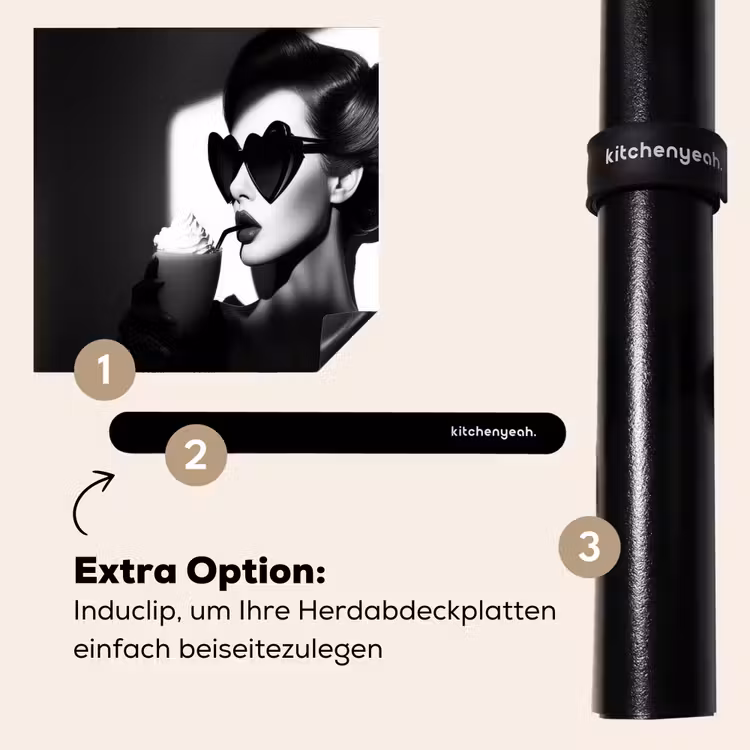 Herdabdeckplatte - Frau - Schwarz - Herz — 8