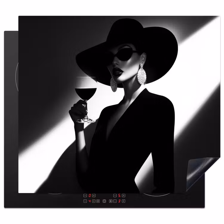 Herdabdeckplatte - Frau - Wein - Chic — 1