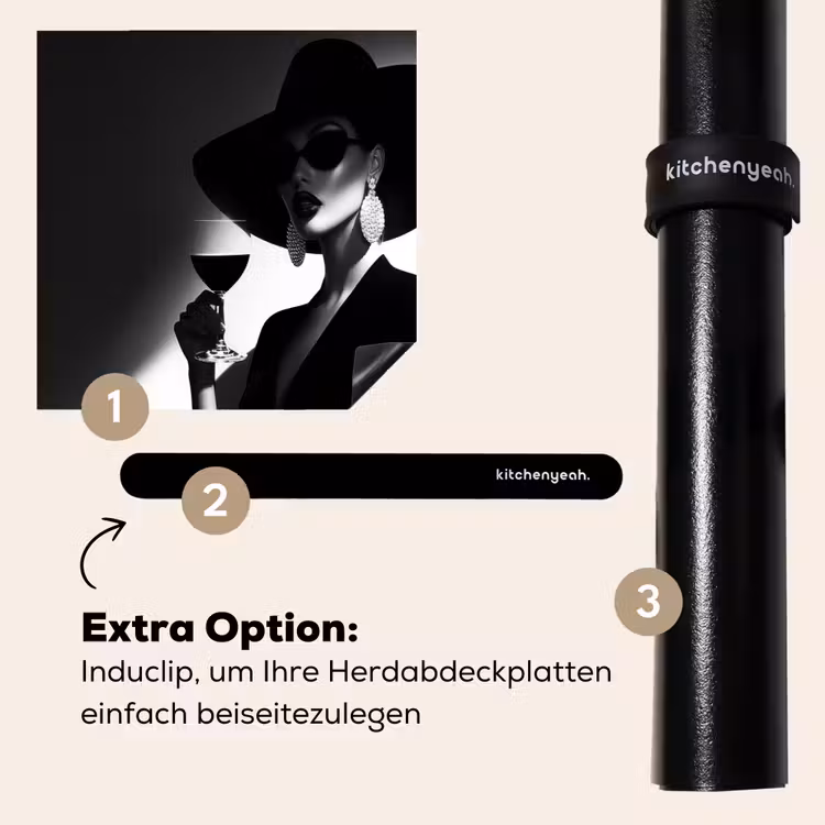 Herdabdeckplatte - Frau - Wein - Chic — 8